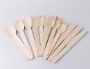 Wooden disposable knife fork and spoon